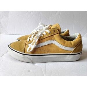 Vans Old Skool Shoes Men's Size 7.5 Suede Yellow Low Top Sneakers